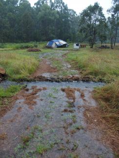 Campsite during flood