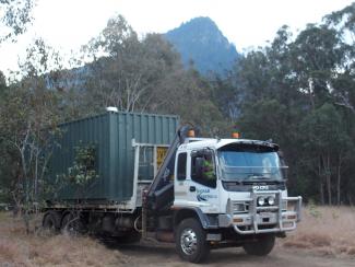 Container arriving at Peace Valley